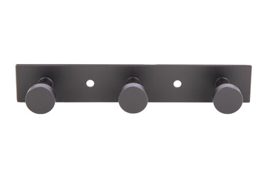 Cofan – Perchero de Pared Negro Mate | Acero Inoxidable | Disponible con 3, 4 o 6 Colgadores